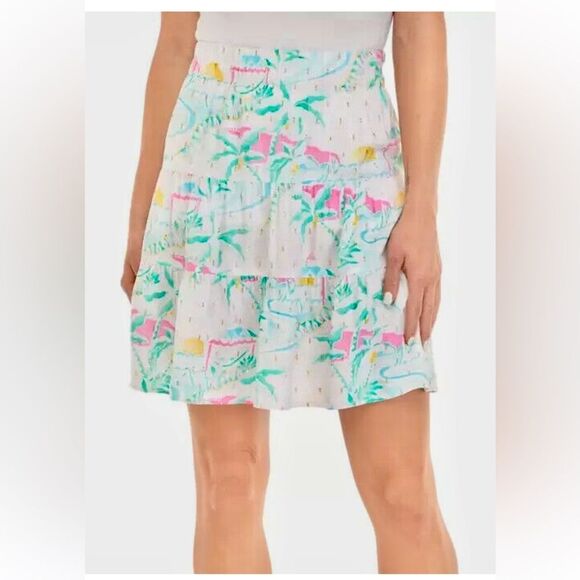 Crown & Ivy Tropical Print Women's Skirt - Picture 1 of 7